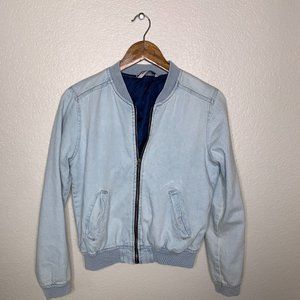 Boys HWY Jeans Light Blue Denim Bomber Jacket S